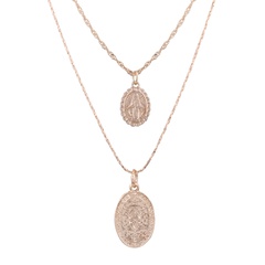 Fashion Double Layer Coin Pendant Necklace