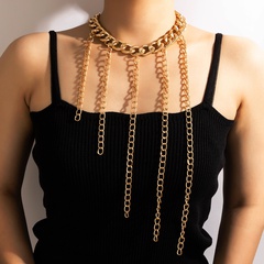 Mode-Legierung Quastenkette Halskette Persönlichkeit Geometrische Einschichtige Schlüsselbeinkette