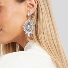 fashion earrings water drop personality inlaid rhinestone long earrings