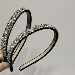 Kristallstirnband koreanischer Kopfschmuck Retro-Stirnband aus schwarzem Samt Haarschmuck