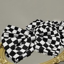 Coiffe corenne  larges bords tricot extensible bandeau  carreaux noir et blanc accessoires de cheveux rtropicture9