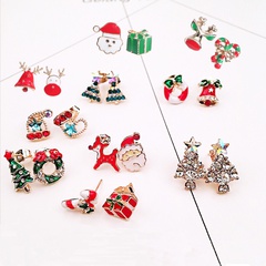Elk Christmas Tree Snowman Christmas Gift Christmas Series Earrings Wholesale