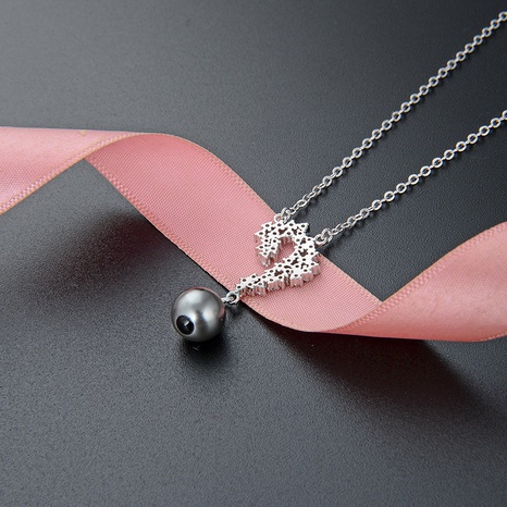 Mode s925 argent zircon diamant perle coquille perles collier pendentif chaîne clavicule NHDNF494361's discount tags