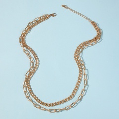 Fashion hollow chain double-layer necklace