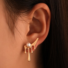 irregular drop earrings lava pearl earrings personality earrings