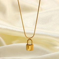Mode Geschenkkette Edelstahl Schmuck Gold Schloss Anhänger Halskette