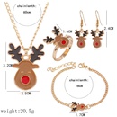 Fashion cartoon elk dripping oil bracelet necklace ring earring combination 4piece set femalepicture10