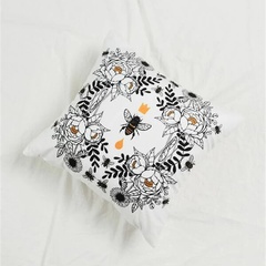Flower and animal print peach skin pillowcase
