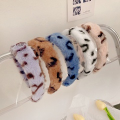 Autumn and winter new leopard print plush headband non-slip wash face makeup headband