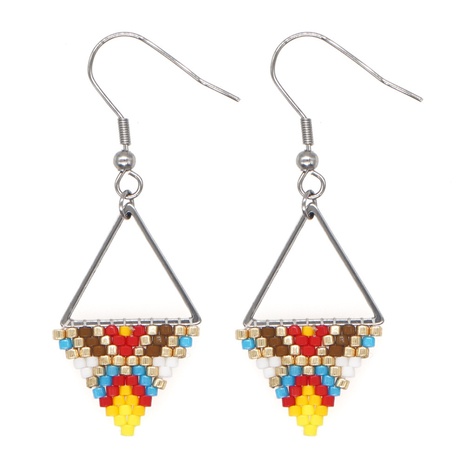 bohemian ethnic style miyuki rice bead triangle earrings's discount tags