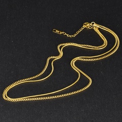 Fashion double clavicle chain gold fashion minimalist original titanium steel necklace
