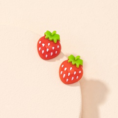 Boucles d'oreilles rétro boucles d'oreilles fraise fruits dessin animé