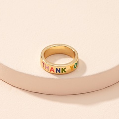 European and American rainbow English letters dripping oil ring
