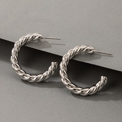 fashion earrings alloy twist earrings geometric plain ring earrings