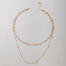 Mode Geometrischer Einfacher Schmuck Herz Perlen Doppelschichtige Halskette Geometrische Mehrschichtige Halskettepicture10