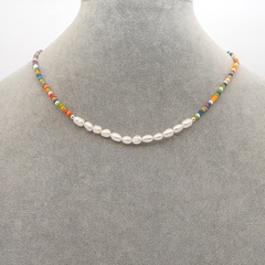 Neue Hip-Hop-geometrische Halskette weibliche natürliche Süßwasserperle Miyuki-Perlen-Halskette