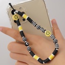 ethnic rainbow striped beads smiley face soft ceramic eyes beaded mobile phone chainpicture7