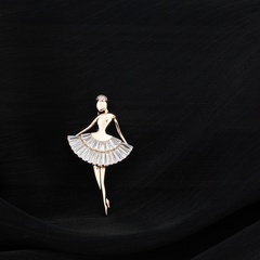 broche de fille de ballet classique de mode exquise géométrique