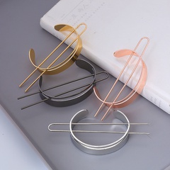 European and American simple metal smooth semi-circular hairpin plate shiny face hairpin