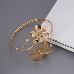 fashion new jewelry bracelet exaggerated metal flower arm ring diamond open arm bracelet