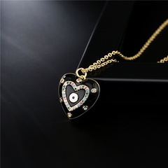 new dripping love heart pendant copper zircon lucky devil's eye necklace