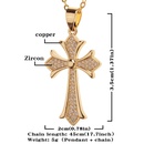 new copper microinlaid zircon cross pendant necklace clavicle chain  NHBU495617