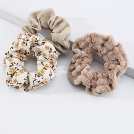 Korean simple floral pattern hair rope new hair scrunchies set NHAU497255's discount tags