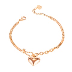 round bead heart titanium steel bracelet jewelry wholesale