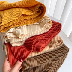 solid color monochrome imitation cotton linen pleated scarf shawl folds warm scarf