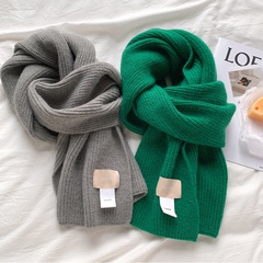 Nueva bufanda larga de punto bufanda cálida de lana de color puro para otoño e invierno