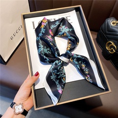 retro style mulberry silk scarf multifunctional silk scarf floral decoration square scarf