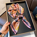 Pink chain silk silk scarf small square scarf female mulberry silk scarf Korean decoration small scarfpicture5