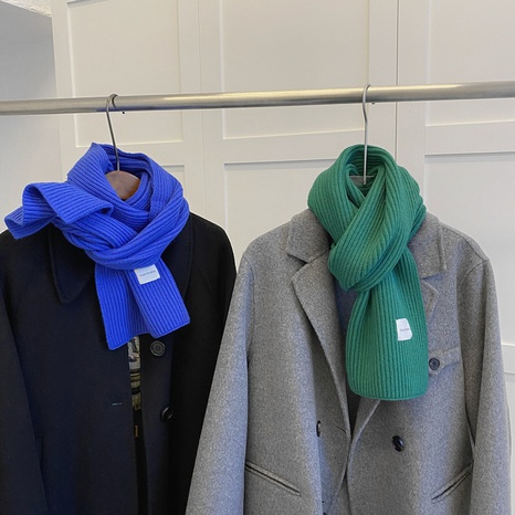 Version coréenne de la nouvelle écharpe en laine de couleur pure automne et hiver bavoir blanc sauvage populaire NHCJ495804's discount tags