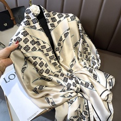 2021 new imitation silk scarf female Korean sunscreen printing big shawl wholesale