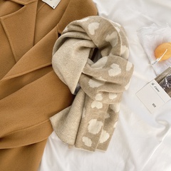 estampado de leopardo invierno suave ceroso costura de dos colores de doble uso suave bufanda cálida agradable para la piel