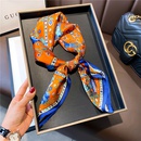 Silk scarf spring and autumn thin style fashion 100 mulberry silk orange small scarfpicture6