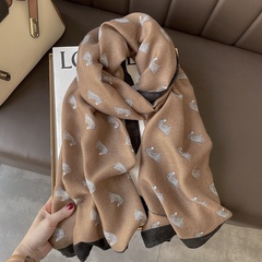 cotton linen scarf  autumn and winter Korean pony head pattern long scarf shawl dual-use