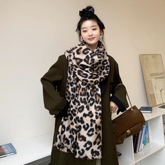 leopard print zebra print printing double-sided imitation cashmere thick warmth big shawl
