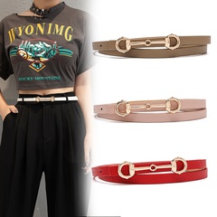 Retro horsebit buckle thin belt buckle all-match casual decoration jeans suit dress small belt