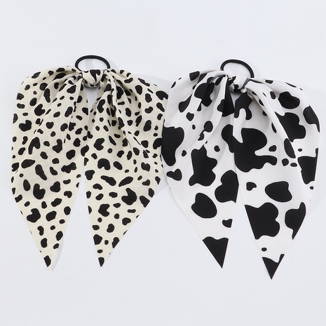 New fashion leopard ribbon hair tie long knotted hair scrunchies NHAU497229's discount tags