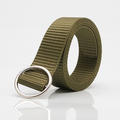 New nylon canvas casual belt student round buckle decorative belt lightweight quick-drying solid color belt