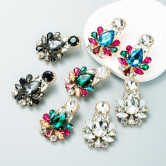 drop-shaped earrings diamond European and American full diamond earrings