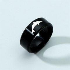 316 titanium steel ring men's dolphin pattern ring