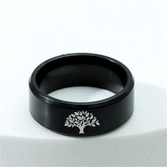 316 titanium steel ring men's tree pattern ring
