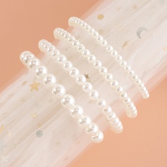 simple pearl beaded bracelets 4 set