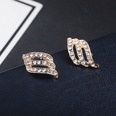 new crystal heart asymmetrical leaf pendant earrings wholesalepicture28