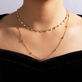 Fashion Geometric Simple Jewelry Heart Beaded Doublelayer Necklace Geometric Multilayer Necklacepicture12