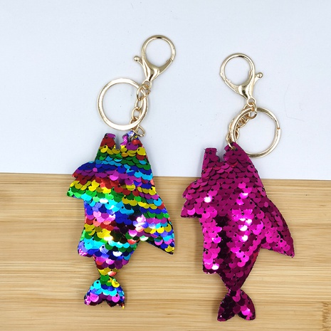 reflective fish scale sequined shark keychain accessories NHDI496155's discount tags