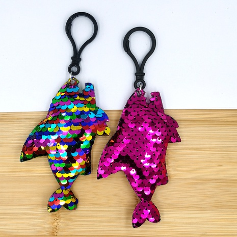 reflective fish scale sequined shark keychain fashion big whale shark bag pendant NHDI496158's discount tags