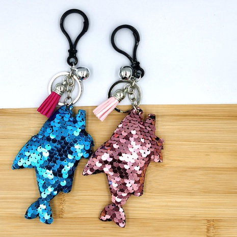 reflective sequin keychain European and American fashion big shark bag pendant accessories NHDI496159's discount tags